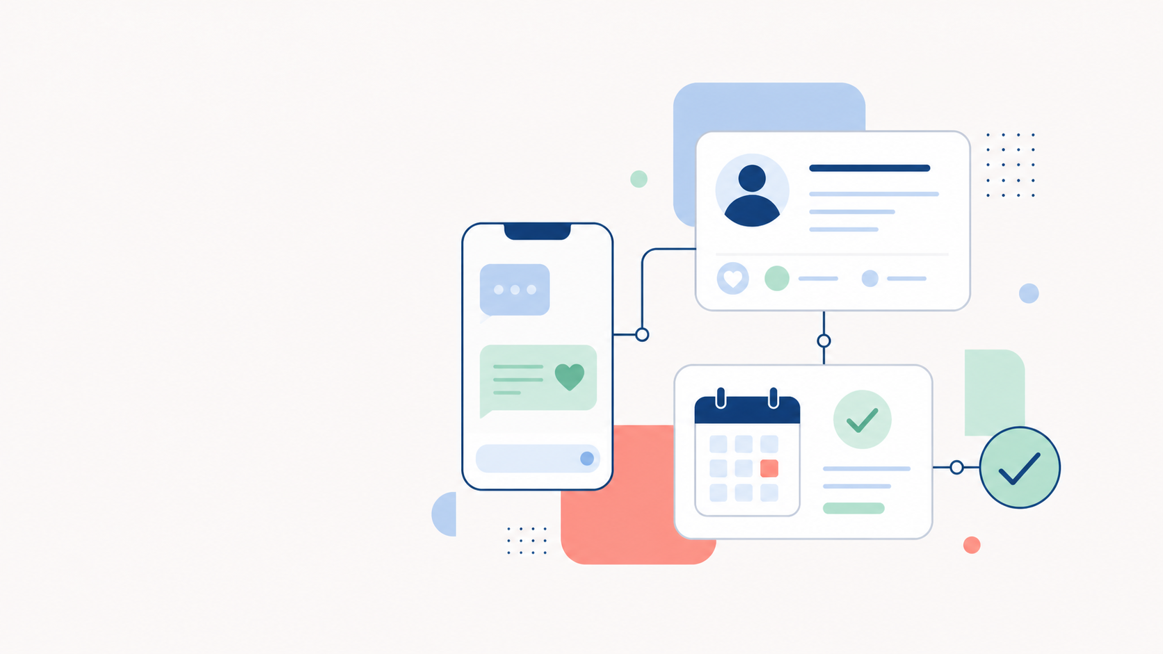 Ilustración conceptual de pacientes gestionando sus datos y turnos online.